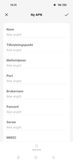 Skriv inn internett-informasjon