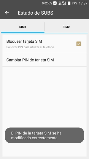 Su PIN de la tarjeta SIM ha sido cambiado