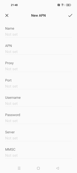 Enter Internet information
