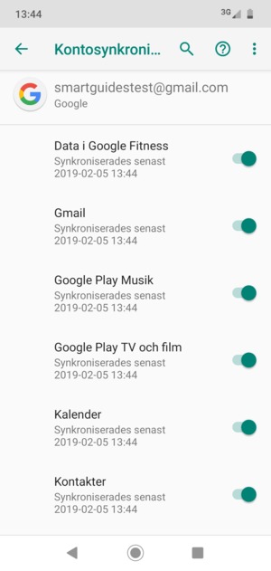 Kontrollera att Kontakter är valt
