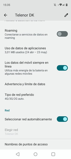 Desplácese y seleccione Nombres de puntos de acceso