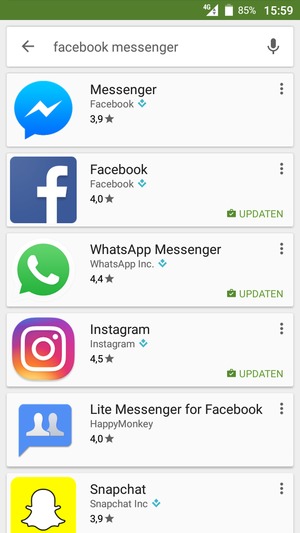 Selecteer de app