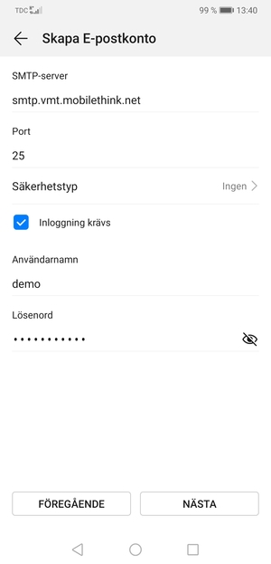 Ange utgående serveradress