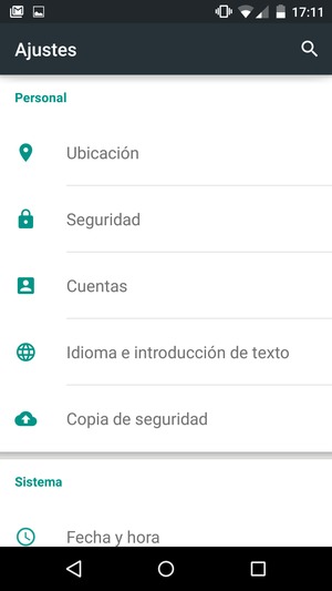 Desplácese y seleccione Cuentas