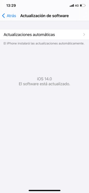 Si su iPhone está actualizado, verá la siguiente pantalla.