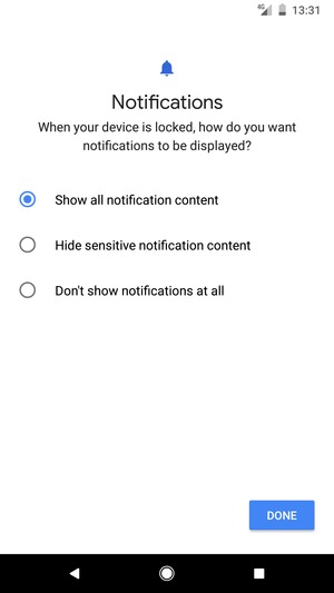 Select your preferred option and select DONE
