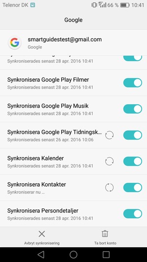 Dina kontakter ifrån Google kommer nu att synkas med din smartphone
