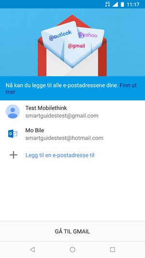 Velg GÅ TIL GMAIL