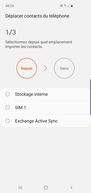 Sélectionnez SIM 1 ou SIM 2