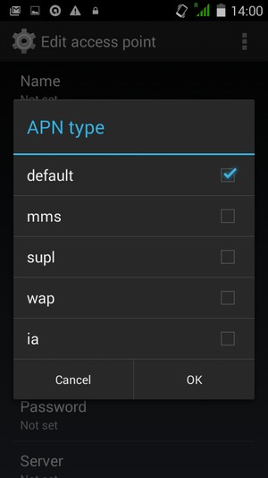 Check the default checkbox and select OK