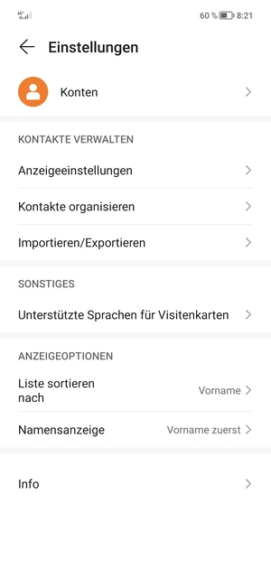 Wählen Sie Importieren/Exportieren