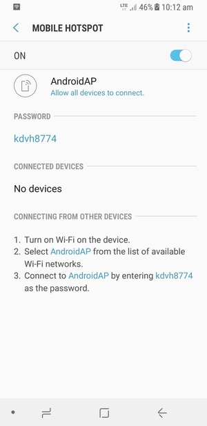 Your phone is now set up for use as a modem