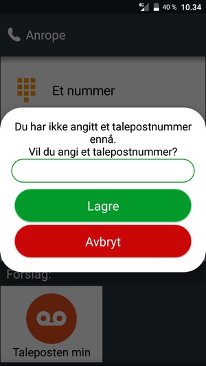 Skriv inn en Talepostnummer og velg Lagre