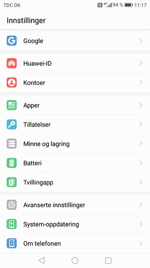 Bla til og velg Batteri