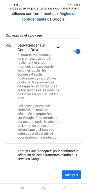 Sélectionnez Accepter