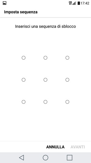 Disegna una sequenza di sblocco e seleziona AVANTI