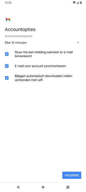 Selecteer VOLGENDE