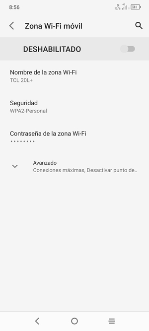 Seleccione Contraseña de la zona Wi-Fi