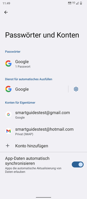 Wählen Sie Ihr Google Konto