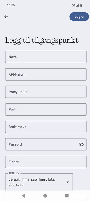 Skriv inn MMS-informasjon