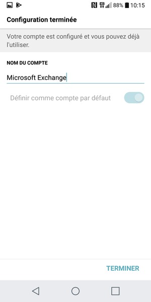 Donnez un nom à votre compte et sélectionnez TERMINER