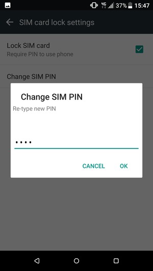 Confirm your new SIM PIN and select OK
