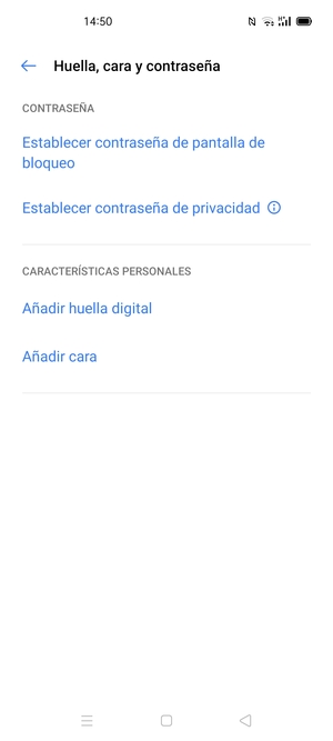 Seleccione Establecer contraseña de pantalla de bloqueo