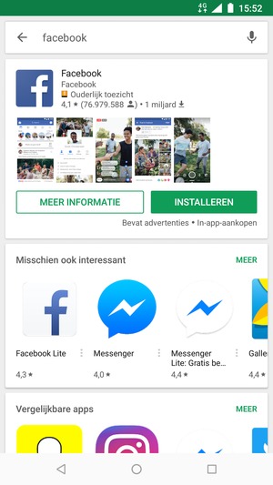 Selecteer de app