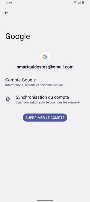 Sélectionnez Synchronisation du compte
