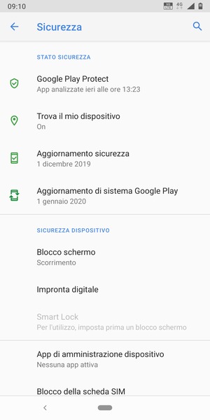 Per attivare il blocco dello schermo, vai al menu Sicurezza e seleziona Blocco schermo