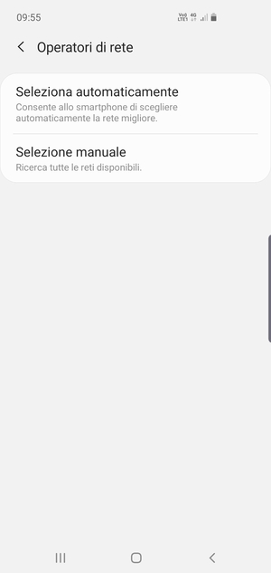 Seleziona Selezione manuale