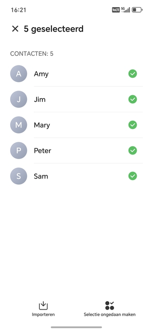 Selecteer Importeren