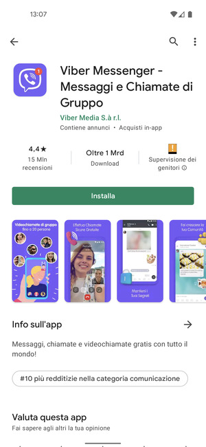 Seleziona Installa