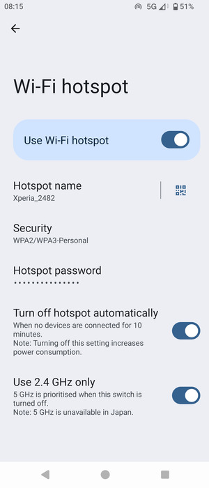 Your phone is now set up for use as a modem