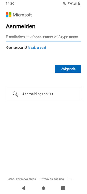 Voer uw Hotmail adres in en selecteer Volgende