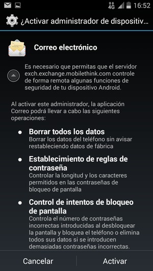 Seleccione Activar
