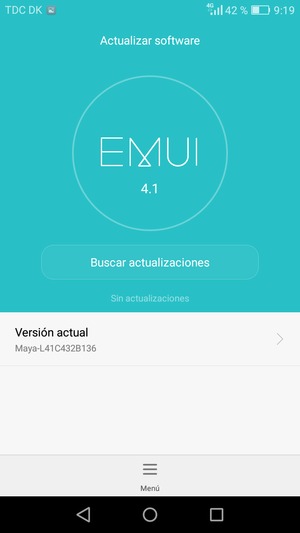 Si su teléfono está actualizado, verá la siguiente pantalla