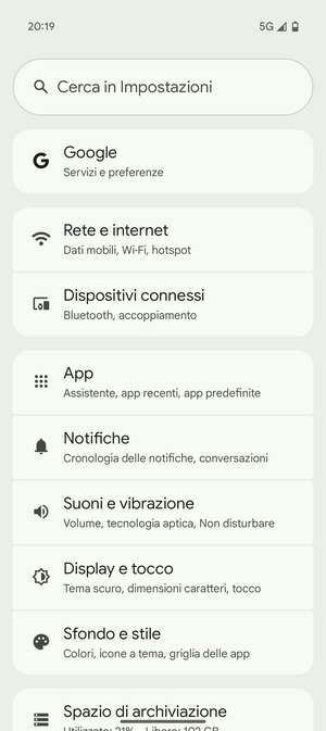 Seleziona Rete e internet