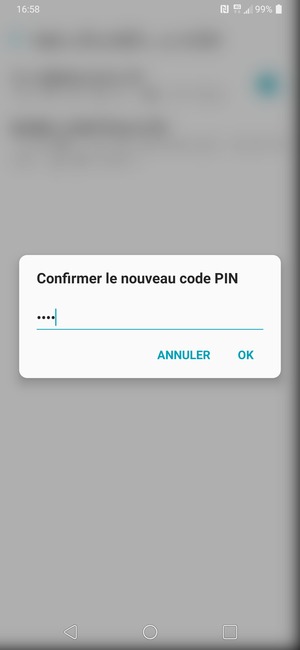 Veuillez confirmer votre nouveau PIN de la carte SIM et sélectionner OK