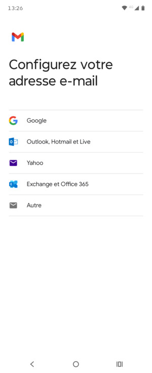 Sélectionnez Outlook, Hotmail et Live