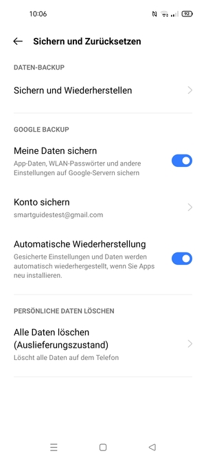 Wählen Sie Konto sichern
