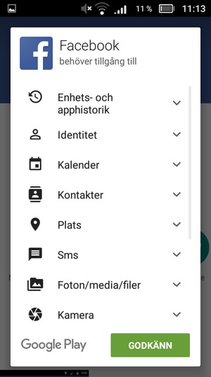 Välj GODKÄNN