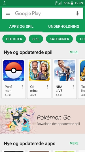Vælg søgefeltet