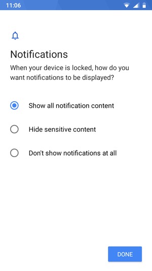 Select your preferred option and select DONE