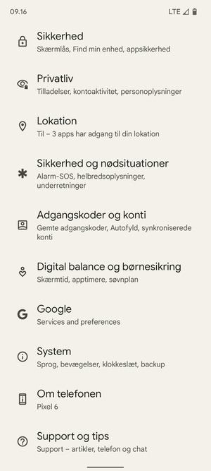 Scroll til og vælg System