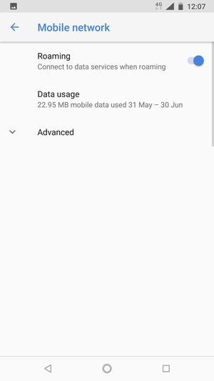 Turn Roaming on or off