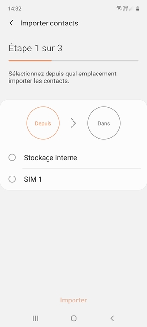 Sélectionnez SIM 1 ou SIM 2