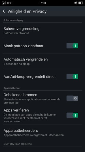 Uw telefoon is nu beveiligd met een schermvergrendeling