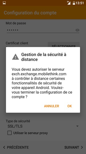 Sélectionnez OK