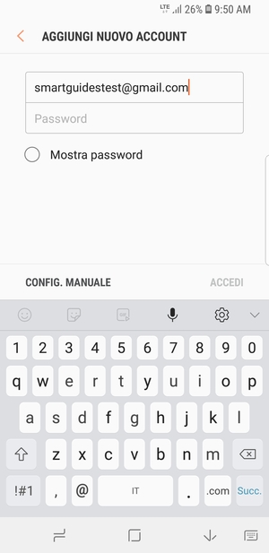 Inserisci il tuo indirizzo Gmail e seleziona Succ.
